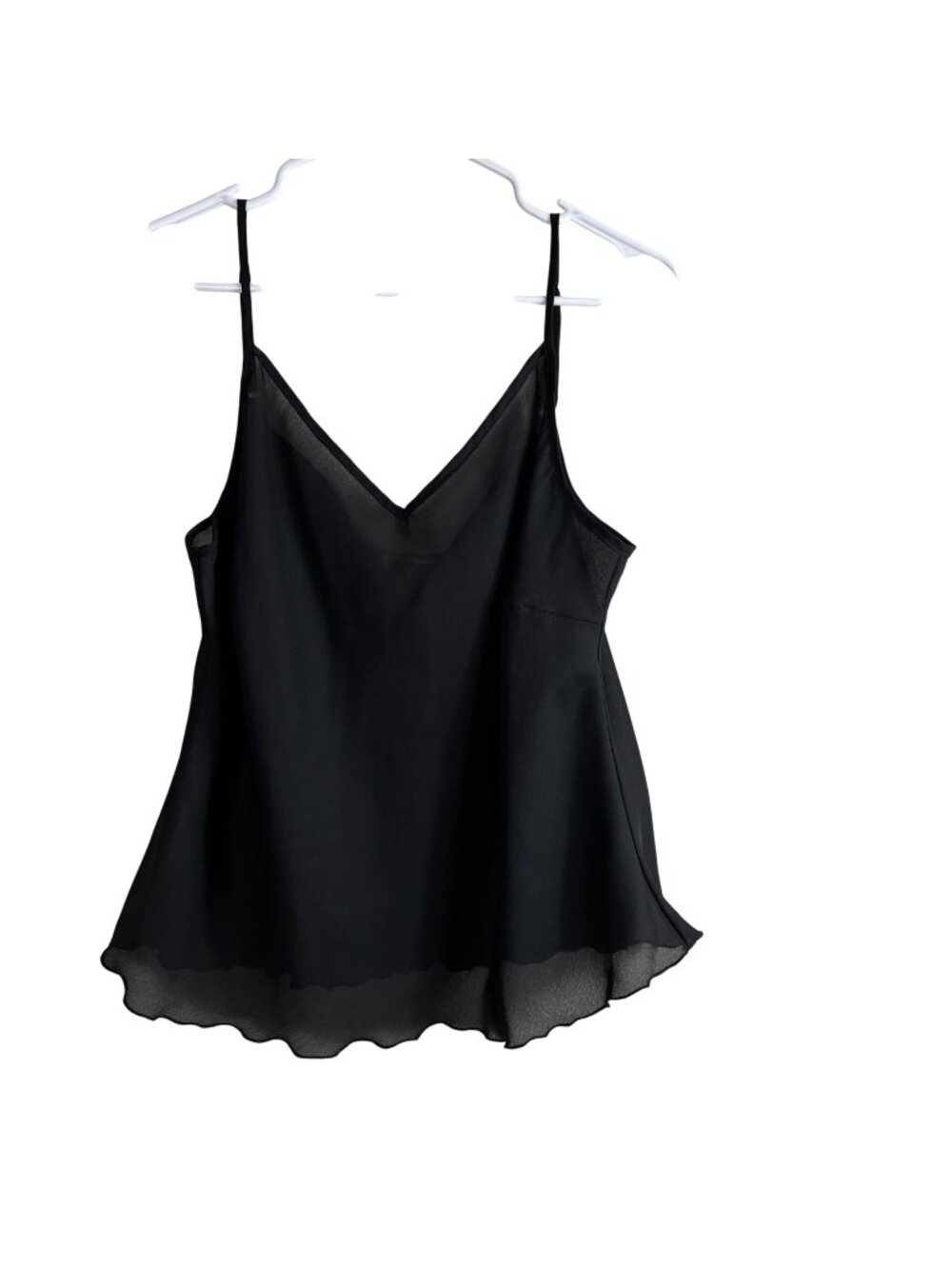 VTG 90’s/Y2K Notations Petite Sheer Flowy Chiffon V-Neck Tank Sz PXL Coquette